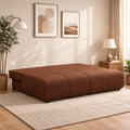 ROSA Canapé 3 places convertible avec coffre en tissu terracotta