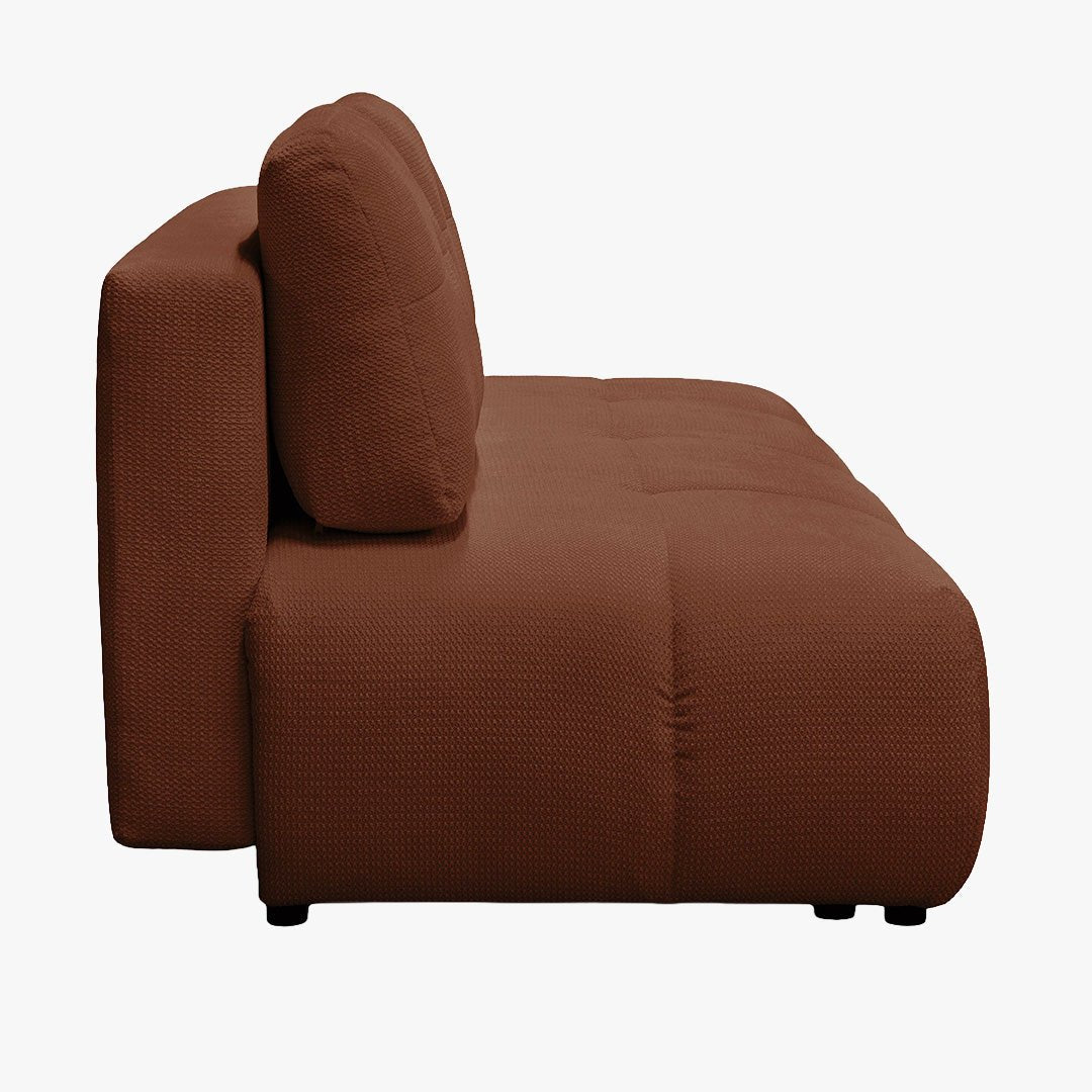 ROSA Canapé 3 places convertible avec coffre en tissu terracotta - Canapés convertibles - Mobilier Deco