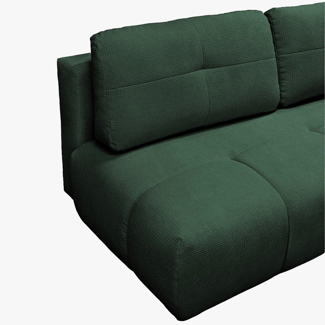 ROSA Canapé 3 places convertible avec coffre en tissu vert - Canapés convertibles - Mobilier Deco