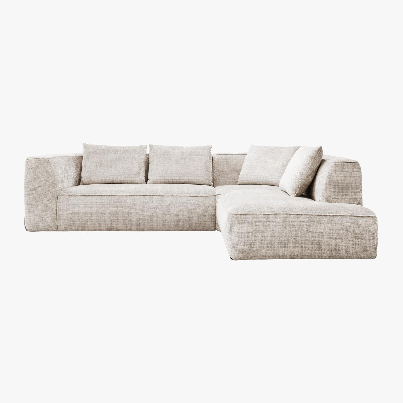 ROSIE Canapé d'angle en tissu beige - Angle droit - Canapés d'angle - Mobilier Deco