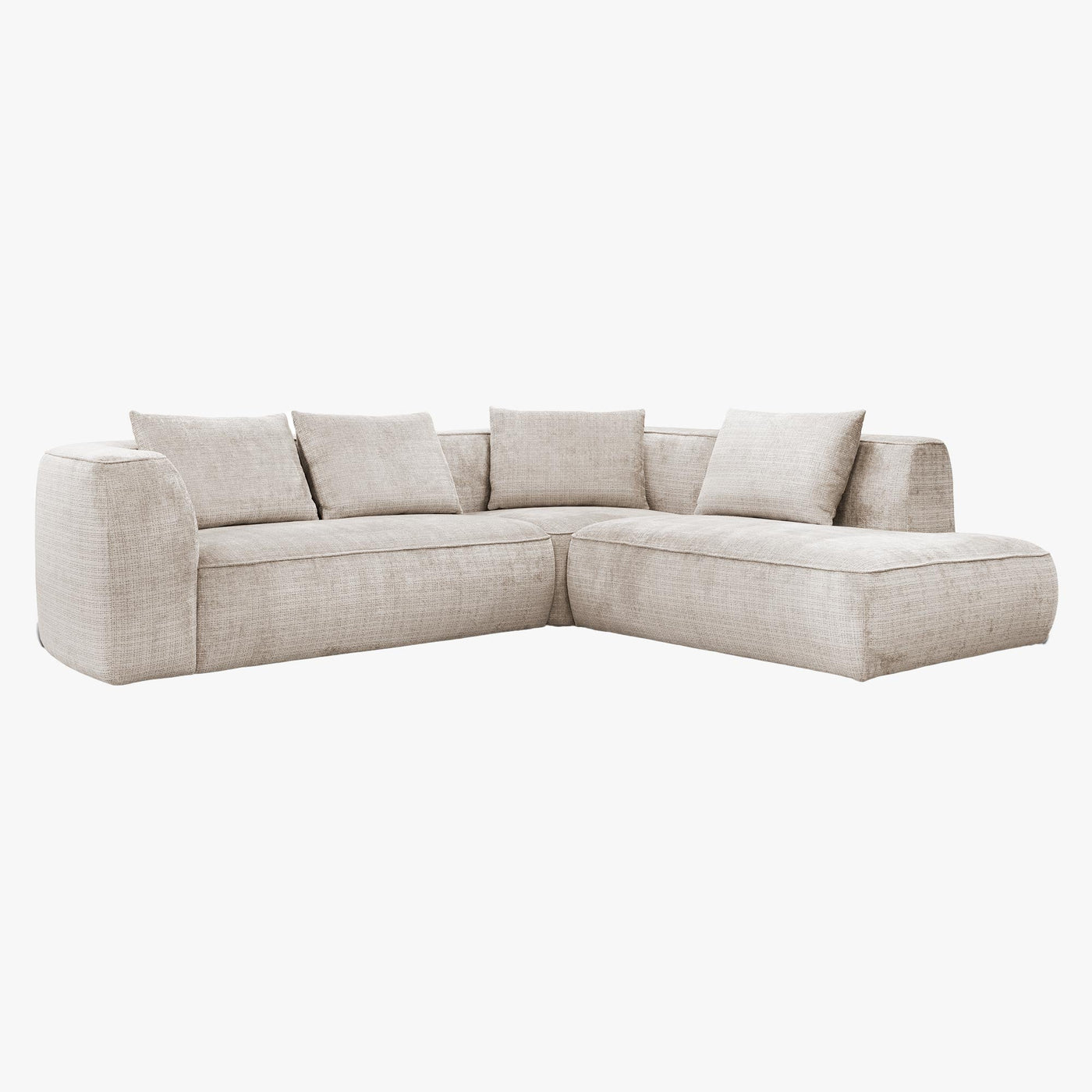 ROSIE Canapé d'angle en tissu beige - Angle droit - Canapés d'angle - Mobilier Deco