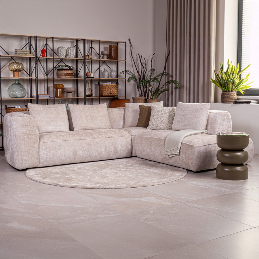 ROSIE Canapé d'angle en tissu beige - Angle droit — aperçu vidéo