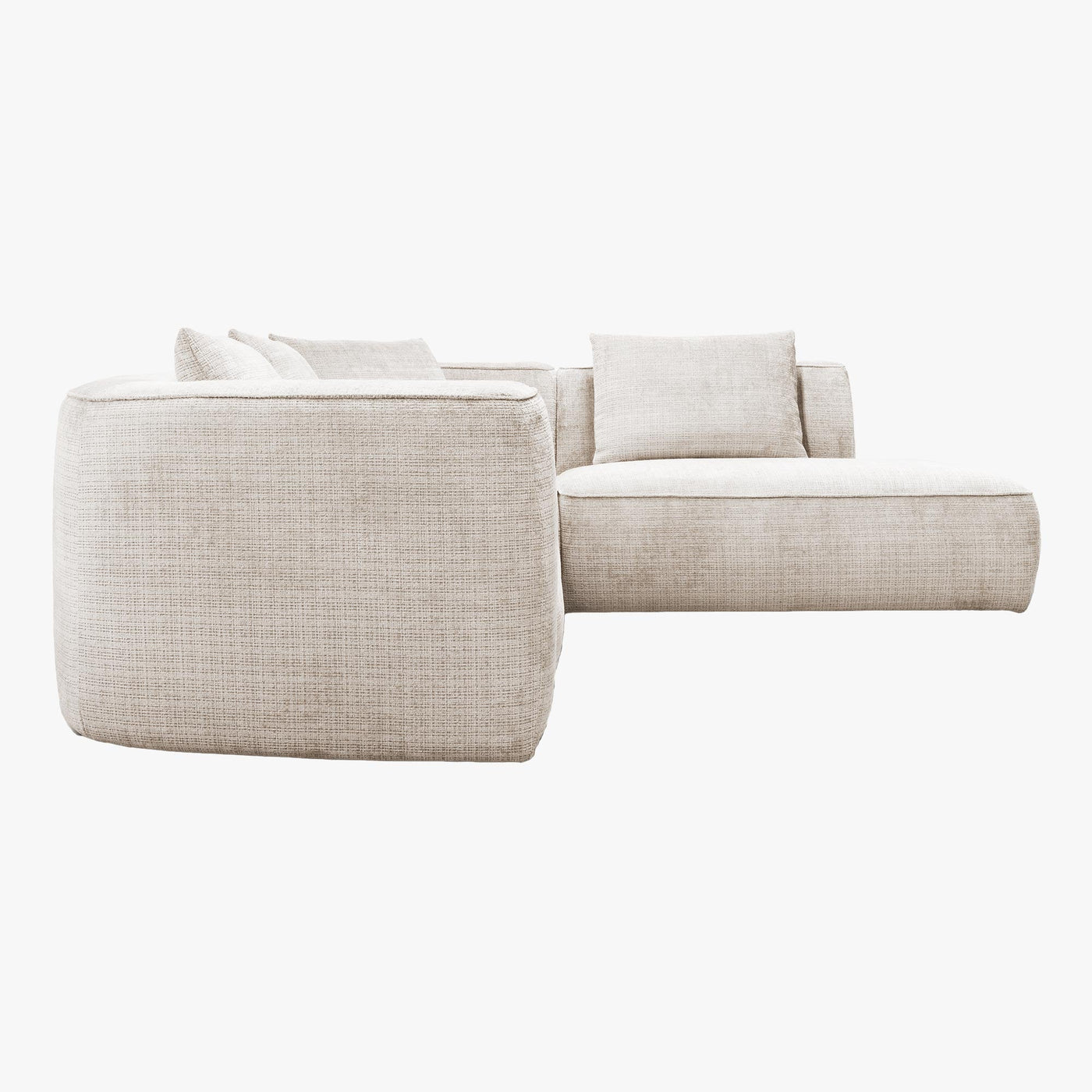 ROSIE Canapé d'angle en tissu beige - Angle droit - Canapés d'angle - Mobilier Deco