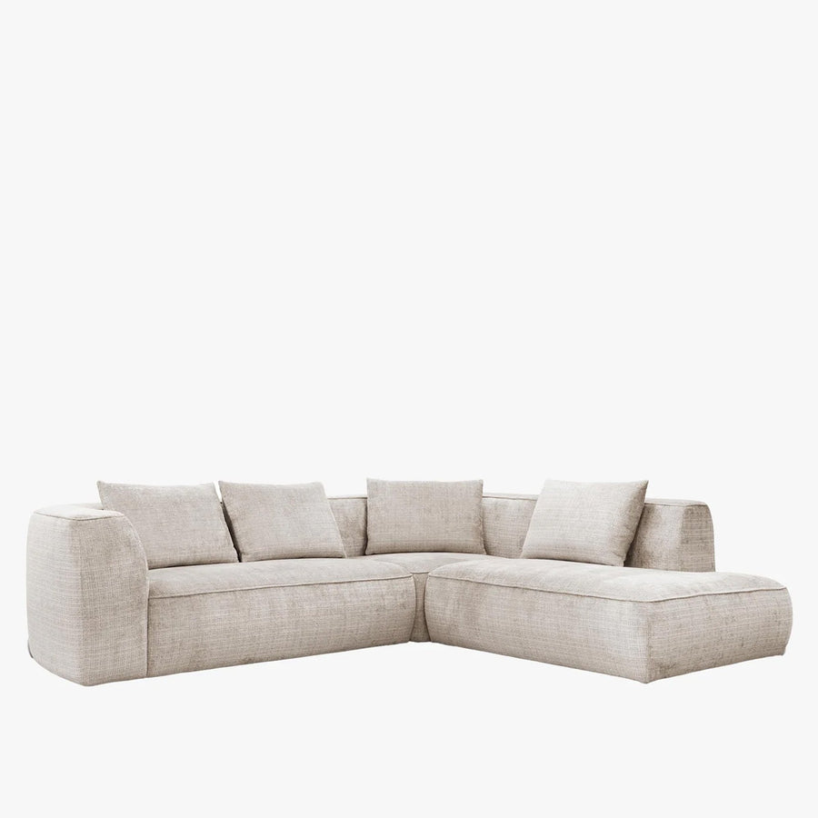 ROSIE Canapé d'angle en tissu beige - Angle droit — aperçu vidéo