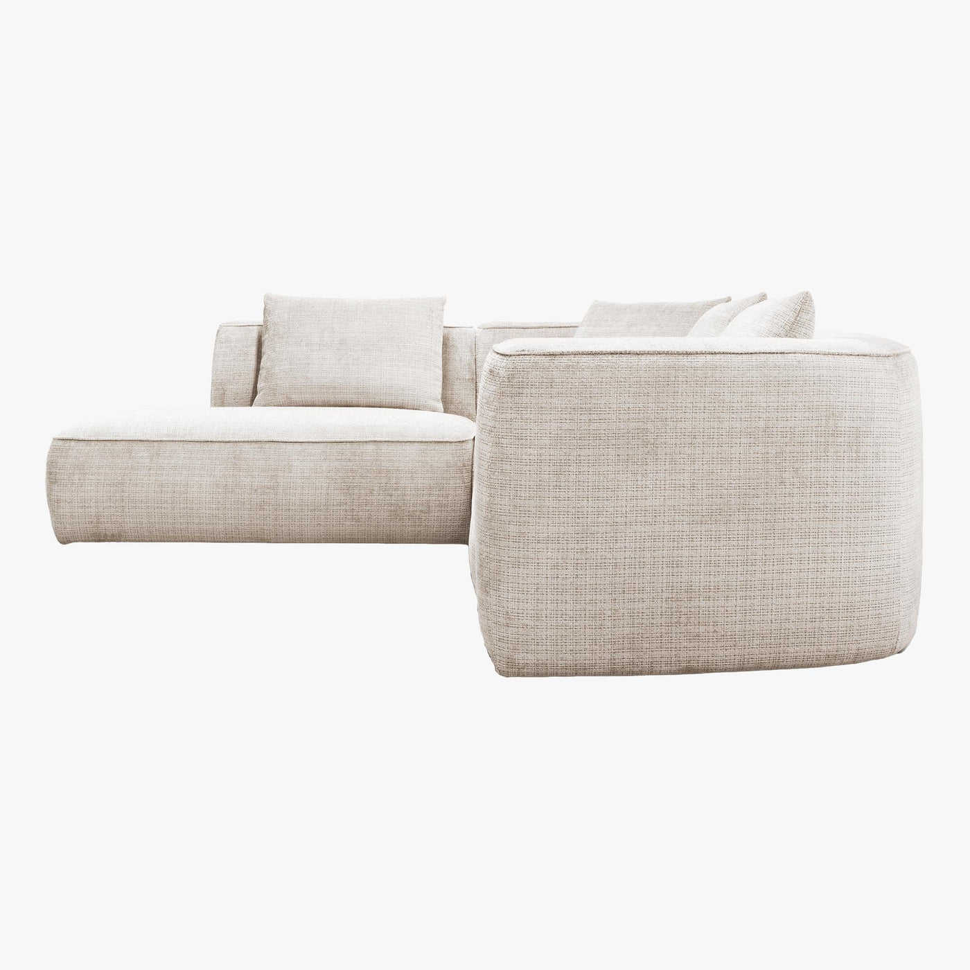 ROSIE Canapé d'angle en tissu beige - Angle gauche - Canapés d'angle - Mobilier Deco