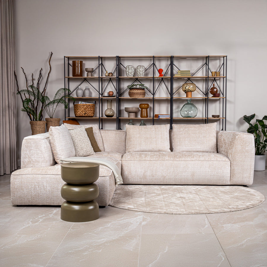 ROSIE Canapé d'angle en tissu beige - Angle gauche — aperçu vidéo