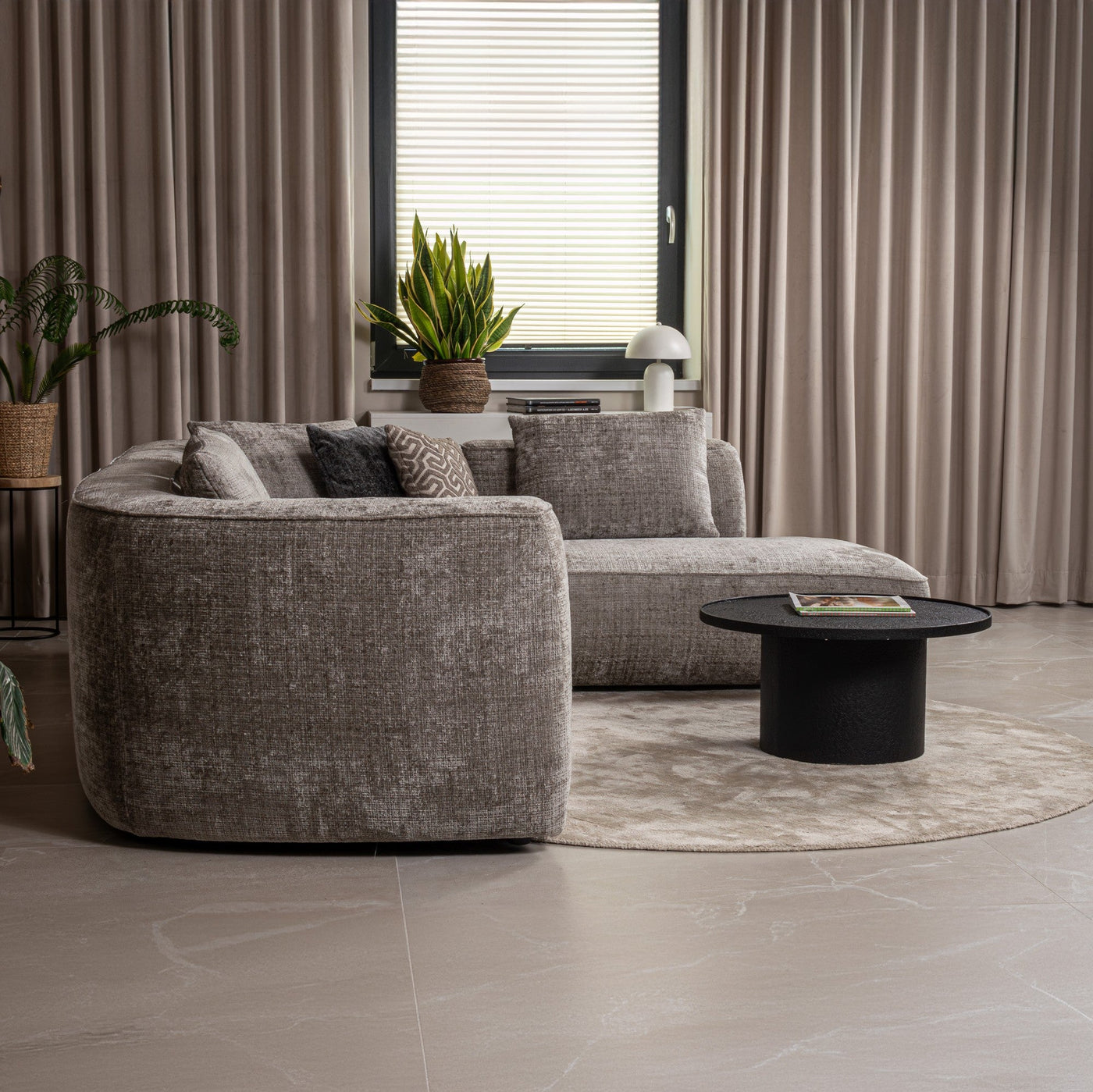 ROSIE Canapé d'angle en tissu gris - Angle droit - Canapés d'angle - Mobilier Deco