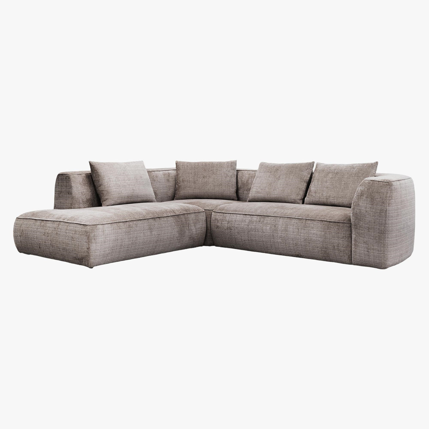 ROSIE Canapé d'angle en tissu gris - Angle gauche - Canapés d'angle - Mobilier Deco