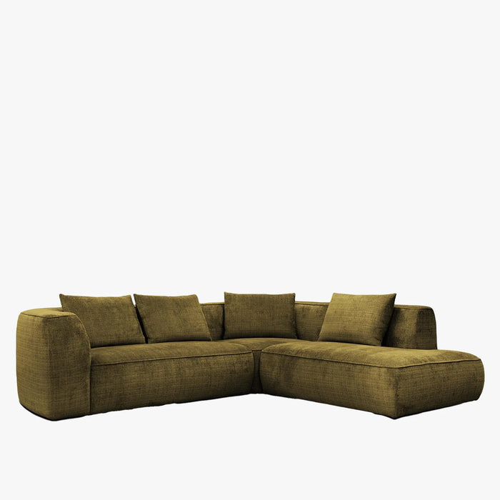 ROSIE Canapé d'angle en tissu vert - Angle droit