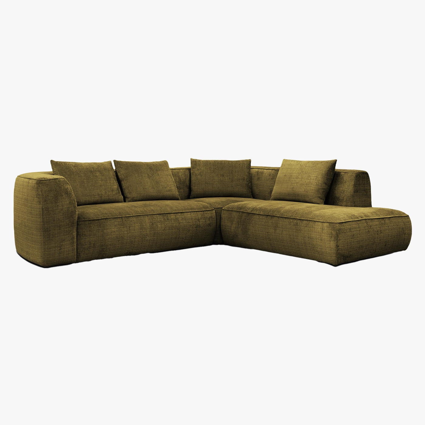 ROSIE Canapé d'angle en tissu vert - Angle droit - Canapés d'angle - Mobilier Deco
