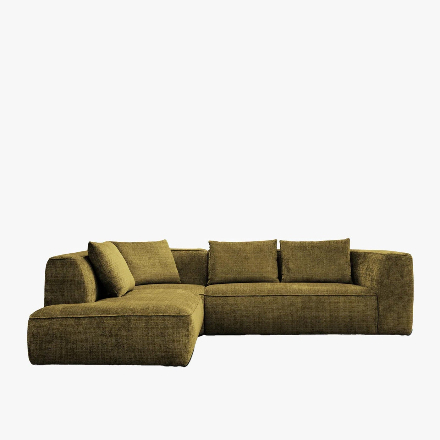 ROSIE Canapé d'angle en tissu vert - Angle gauche - Canapés d'angle - Mobilier Deco