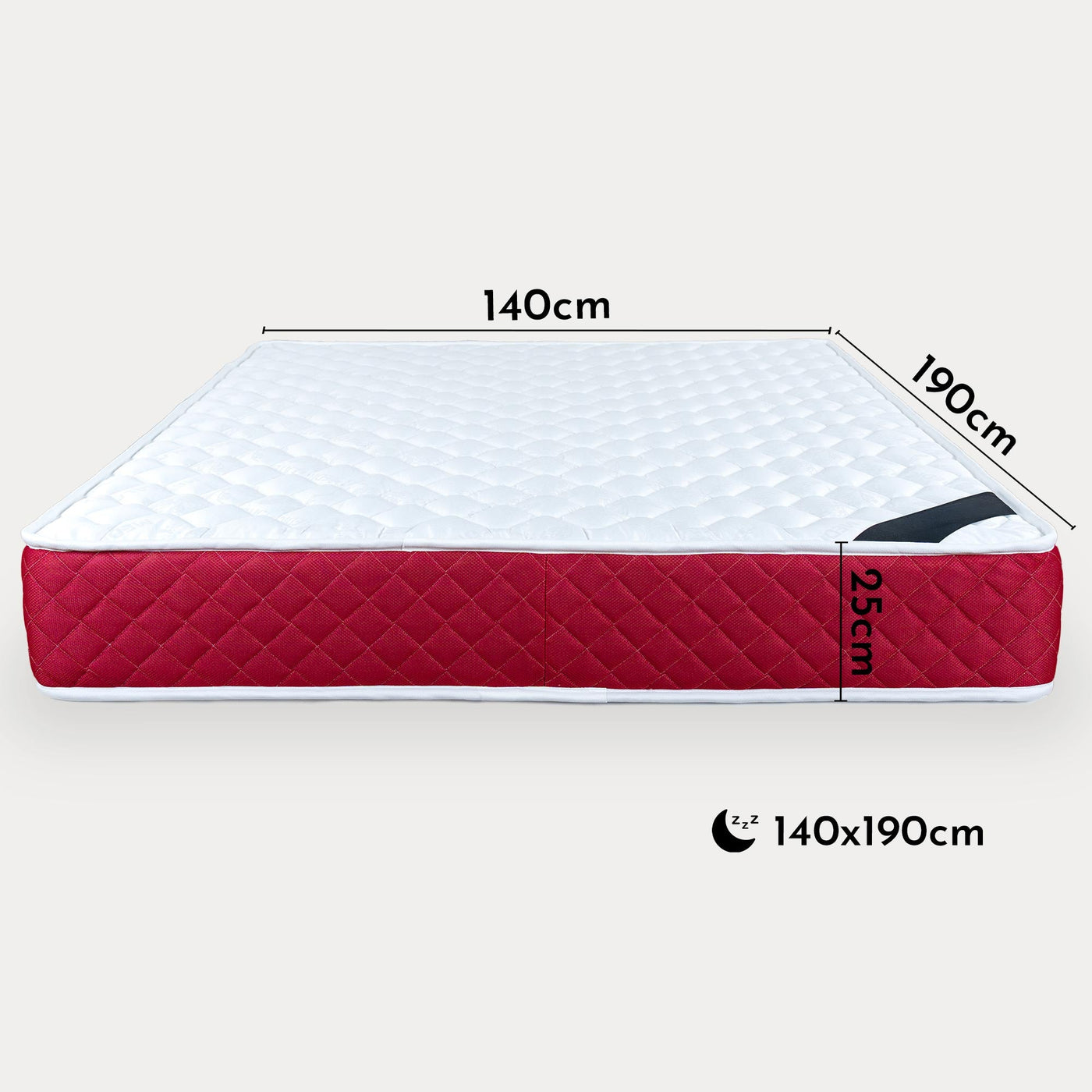 ROSSO Matelas en mousse 140x190 cm épaisseur 25 cm - Matelas - Mobilier Deco