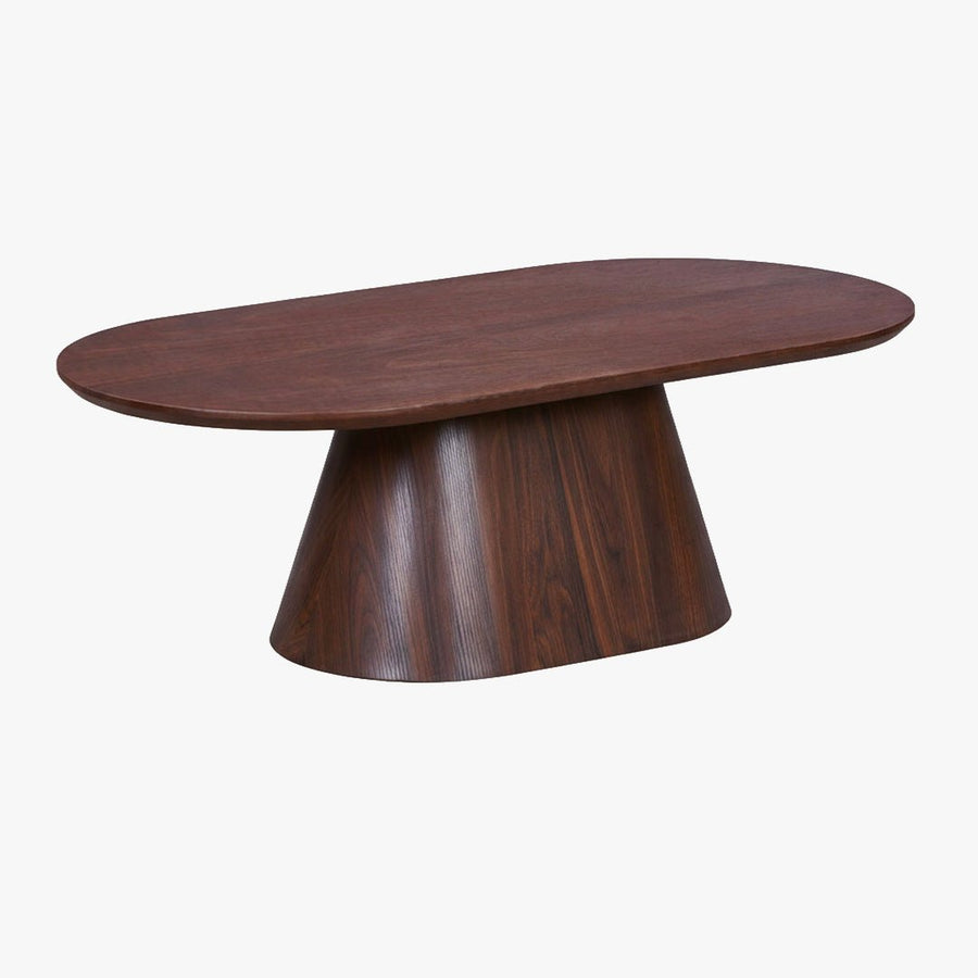 ROXY Table basse ovale couleur bois foncé 120 cm — aperçu vidéo