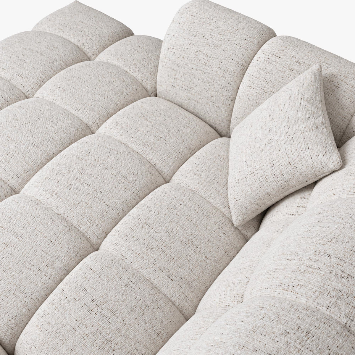 RUBY Canapé d'angle en tissu beige - Angle gauche - Mobilier Deco