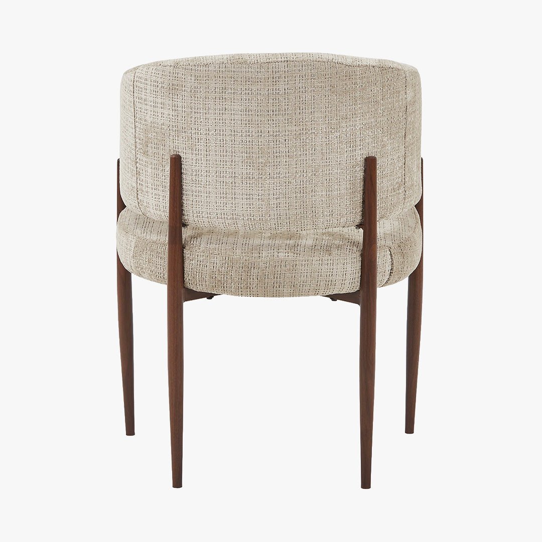 RUMA Lot de 2 chaises en tissu beige foncé pieds couleur bois - Chaise de repas - Mobilier Deco