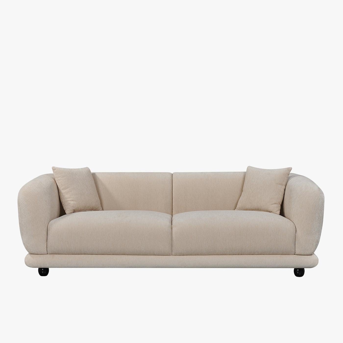 RUMY Canapé 3 places en tissu beige - Canapés fixes - Mobilier Deco