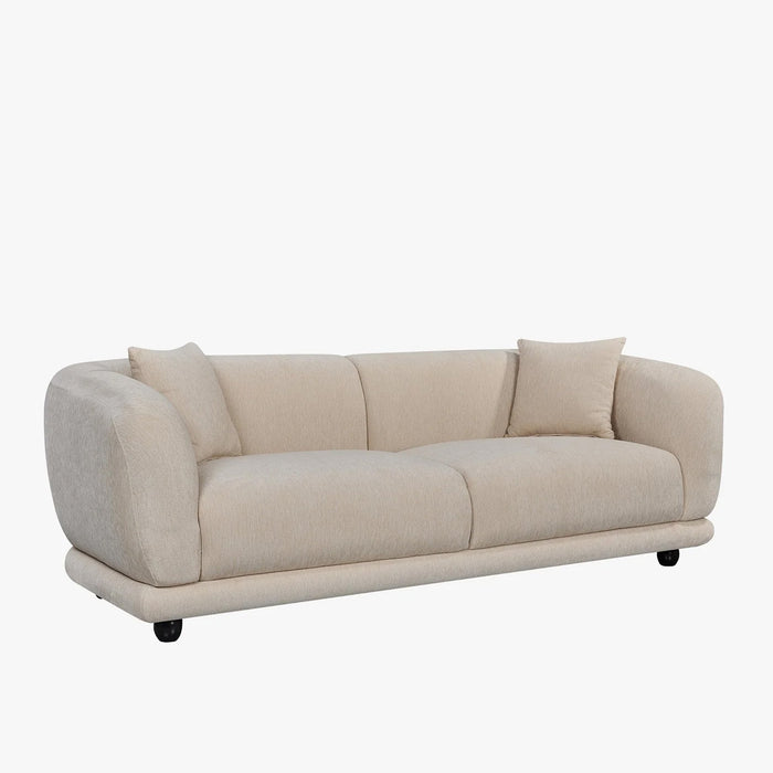 RUMY Canapé 3 places en tissu beige