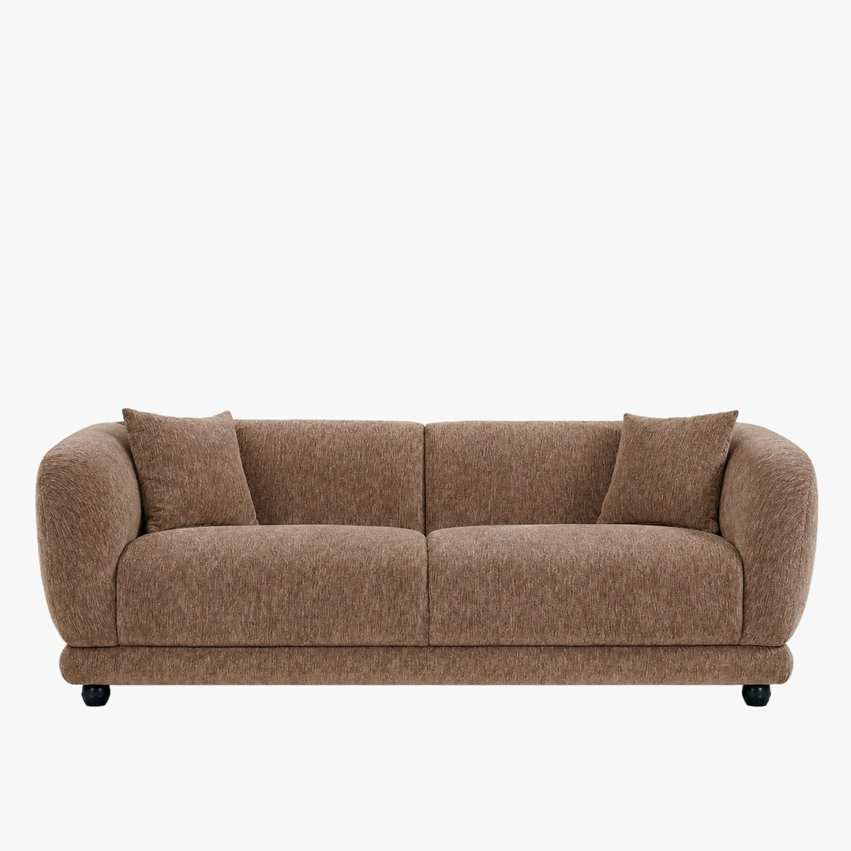RUMY Canapé 3 places en tissu taupe - Canapés fixes - Mobilier Deco