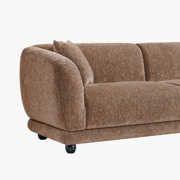 RUMY Canapé 3 places en tissu taupe