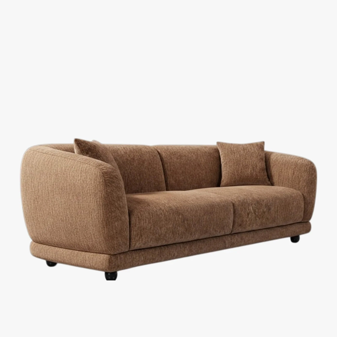 RUMY Canapé 3 places en tissu taupe foncé - Canapés fixes - Mobilier Deco