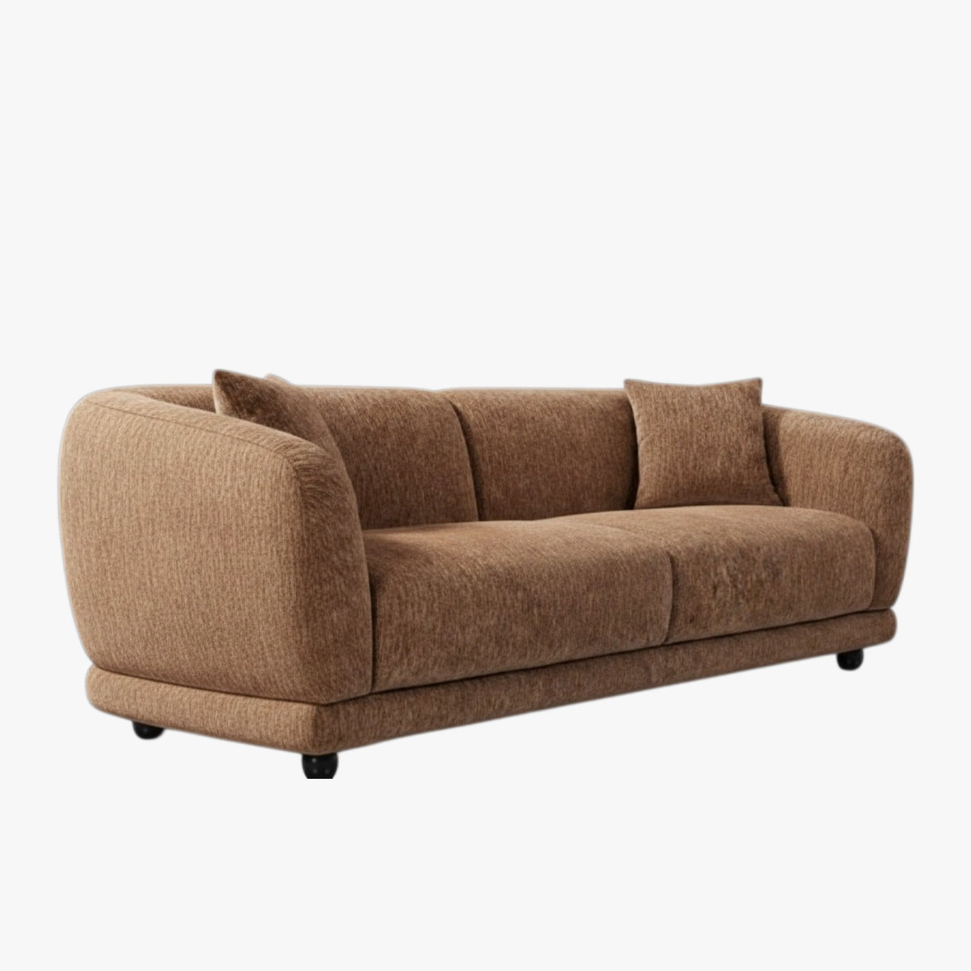 RUMY Canapé 3 places en tissu taupe foncé - Canapés fixes - Mobilier Deco