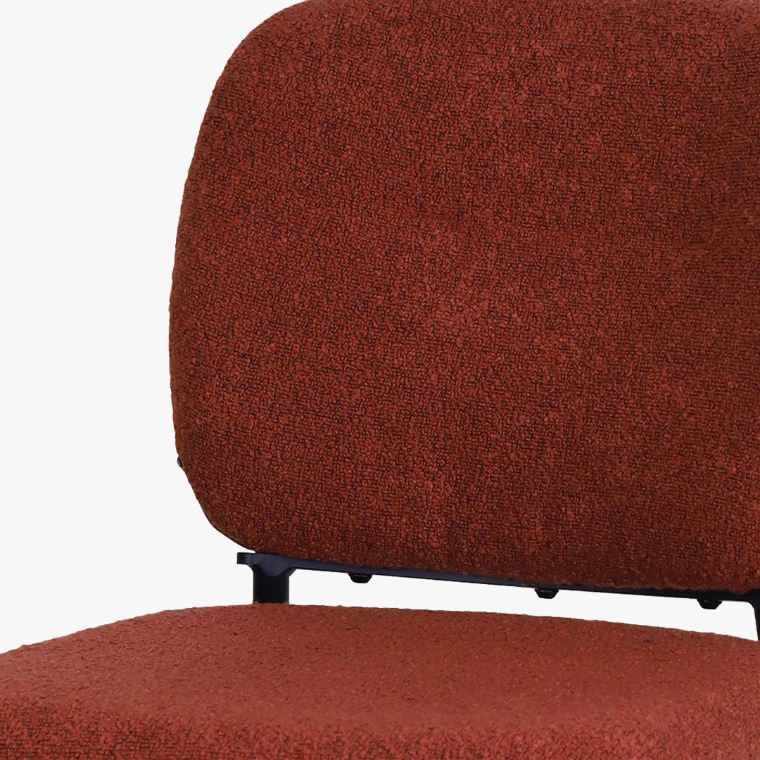 SAFIA Lot de 2 tabourets tissu rouille piètement métal noir - Tabourets - Mobilier Deco