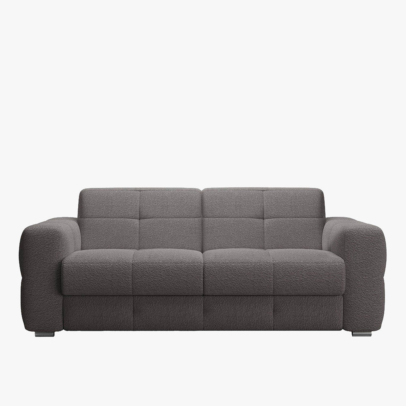 SAMINA Canapé 3 places convertible en tissu bouclette gris foncé matelas Memory 14 cm - Canapés convertibles - Mobilier Deco