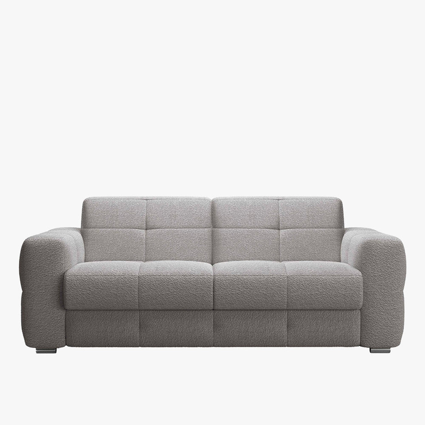 SAMINA Canapé 3 places convertible en tissu bouclette gris matelas Memory 14 cm - Canapés convertibles - Mobilier Deco