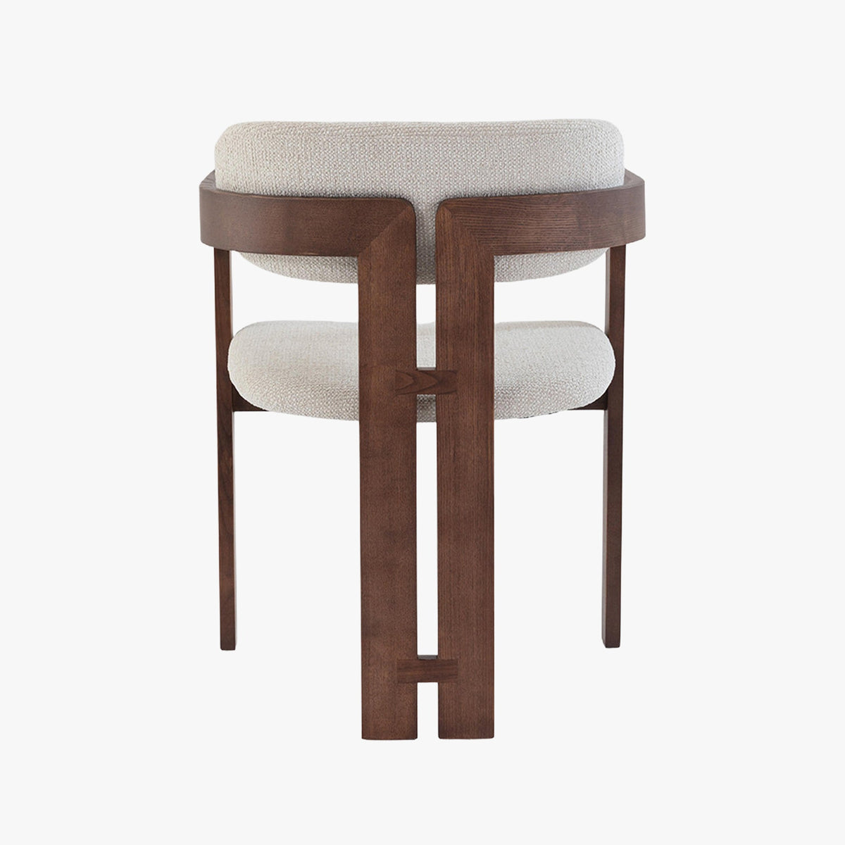 SANDRA Lot de 2 chaises de repas en tissu beige pieds en chêne massif foncé - Mobilier Deco