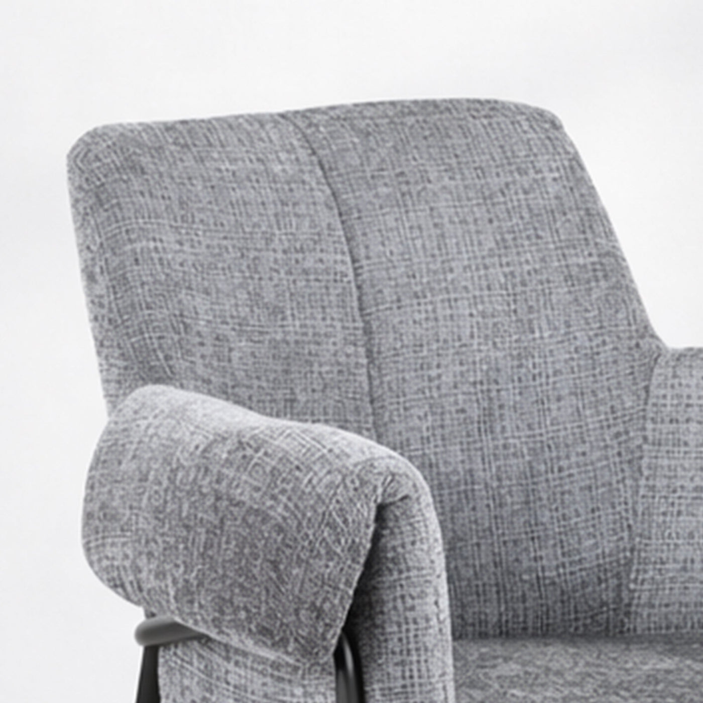 SARA Chaise en tissu gris clair pieds en métal noir - Chaise de repas - Mobilier Deco