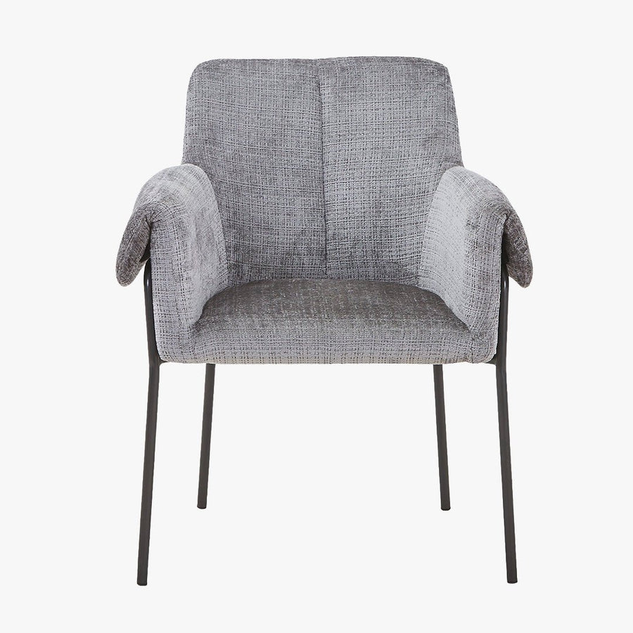 SARA Chaise en tissu gris clair pieds en métal noir — aperçu vidéo