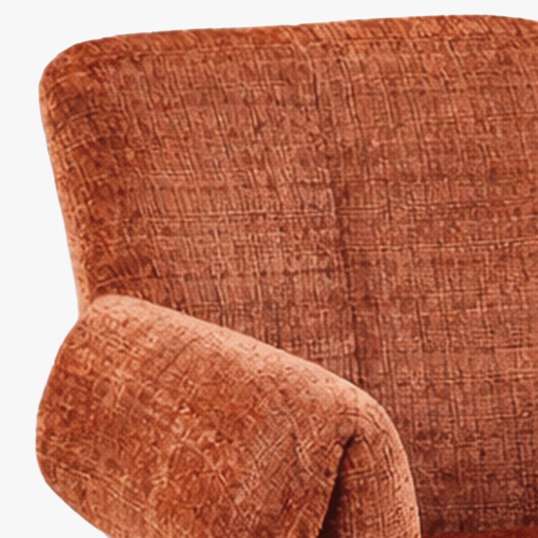 SARA Chaise en tissu terracotta pieds en métal noir - Chaise de repas - Mobilier Deco