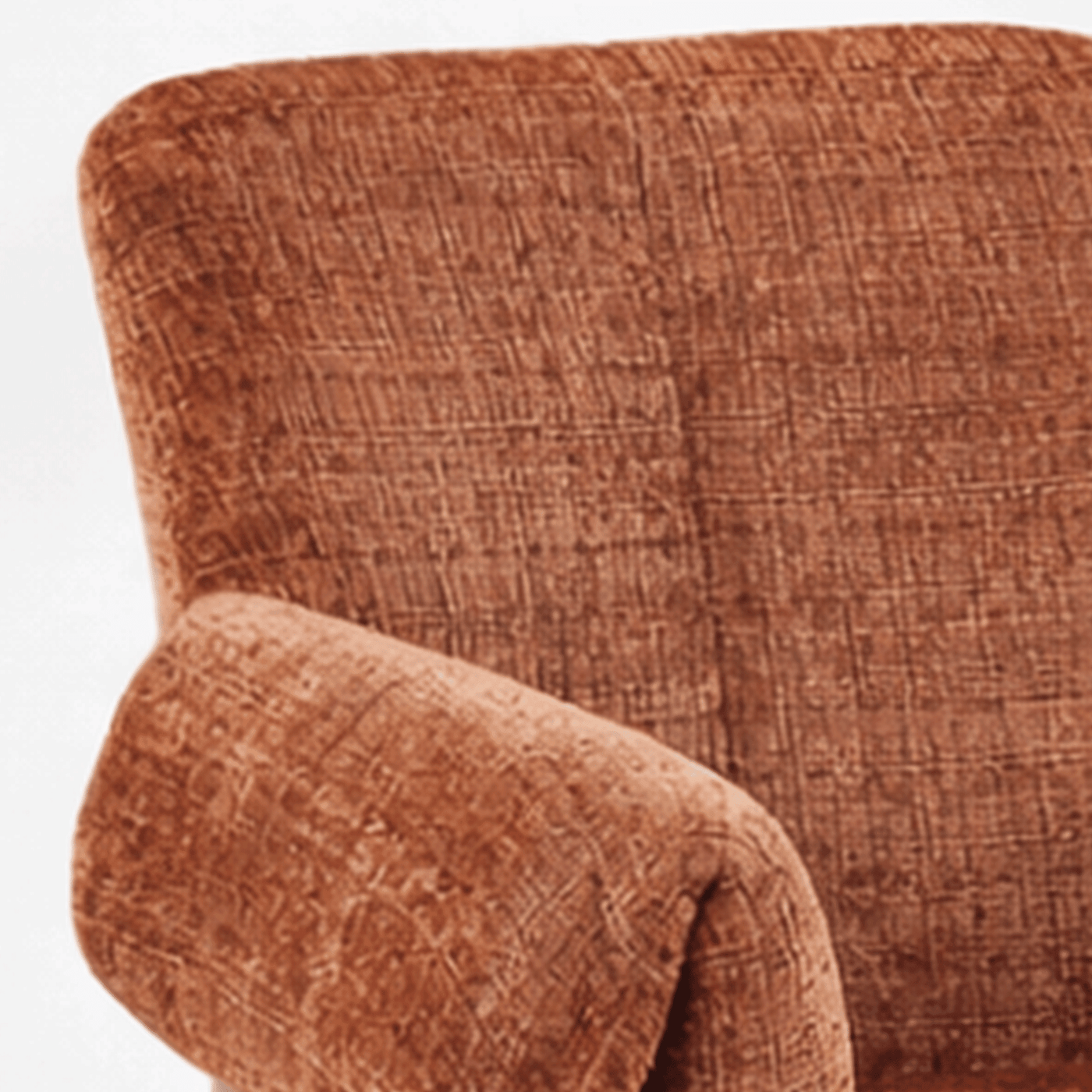 SARA Chaise en tissu terracotta pieds en métal noir - Chaise de repas - Mobilier Deco