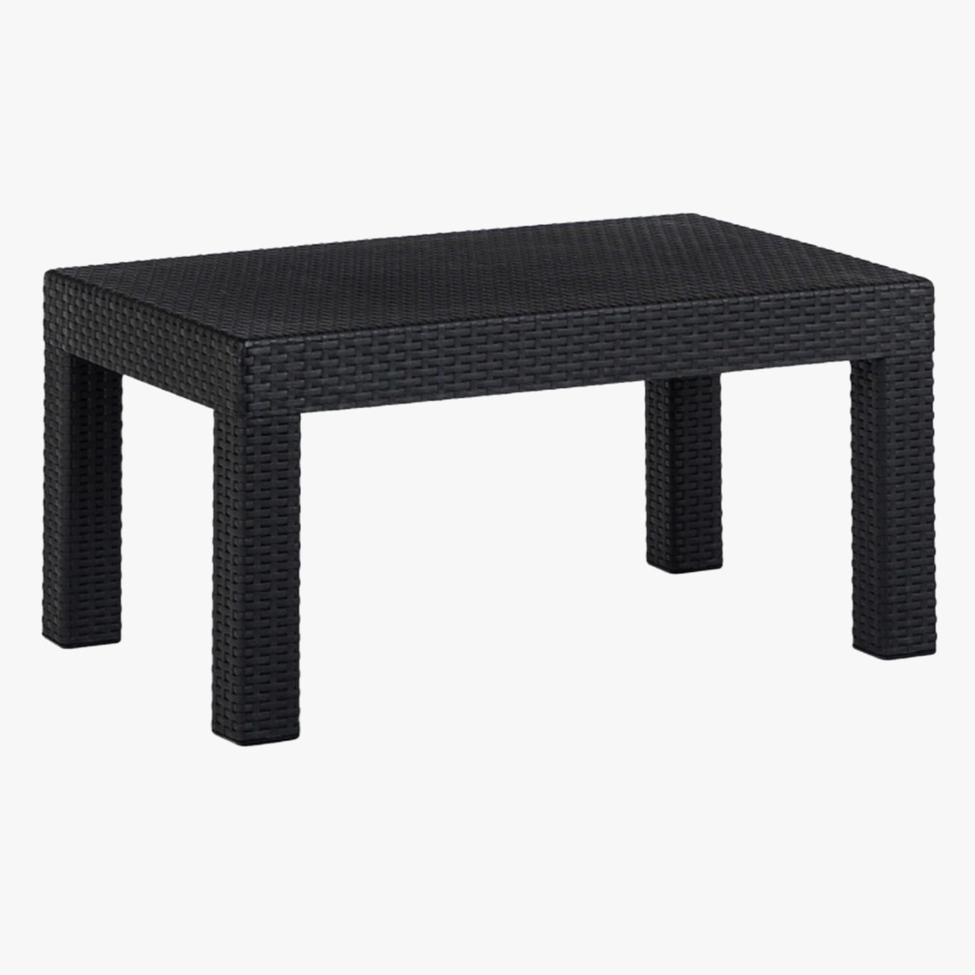 SAVIO Ensemble de mobilier de jardin 5 places avec table noir - Mobilier de jardin - Mobilier Deco