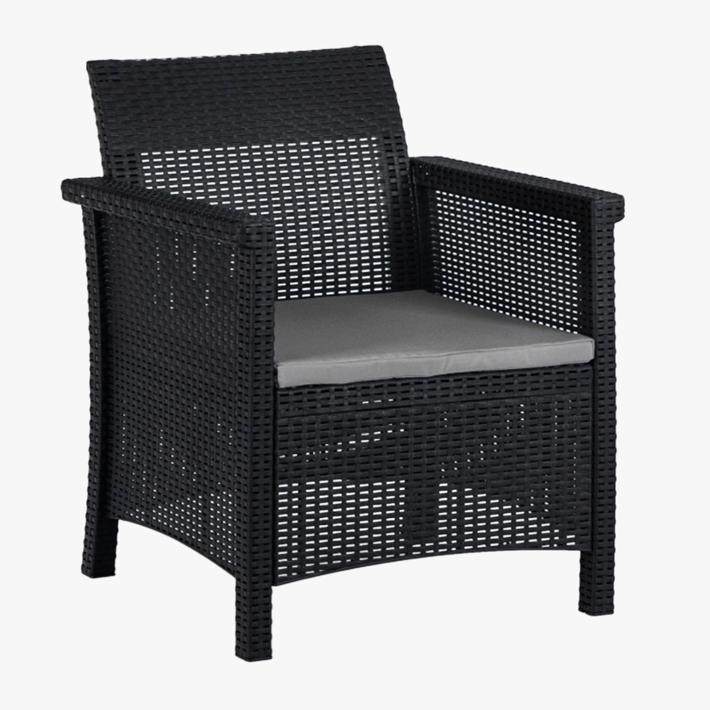 SAVIO Ensemble de mobilier de jardin 5 places avec table noir - Mobilier de jardin - Mobilier Deco
