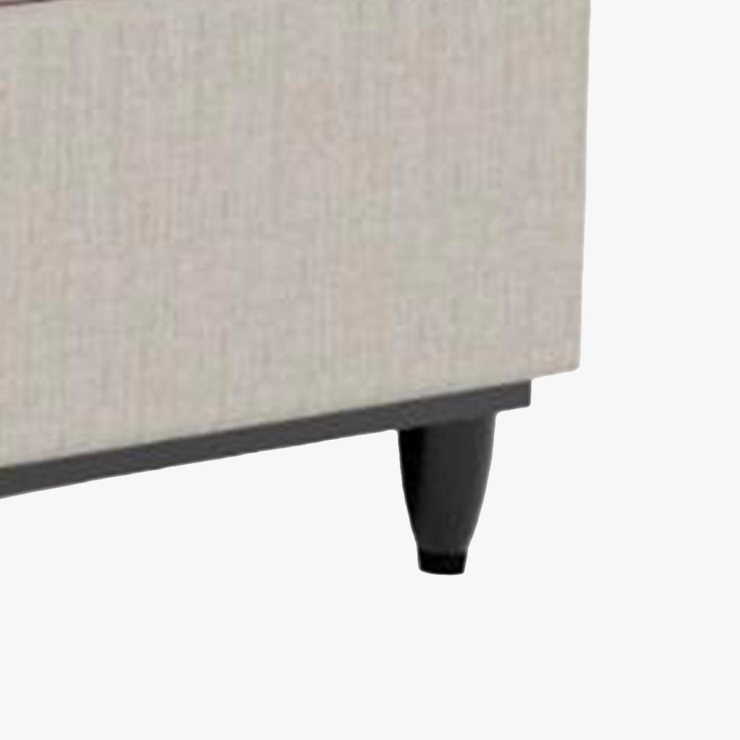 SAYA Lit coffre en tissu beige 160x200 cm - Lits - Mobilier Deco