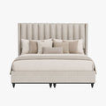 SAYA Lit coffre en tissu beige 160x200 cm