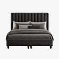 SAYA Lit coffre en tissu noir 140x190 cm