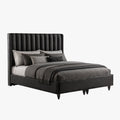 SAYA Lit coffre en tissu noir 140x190 cm