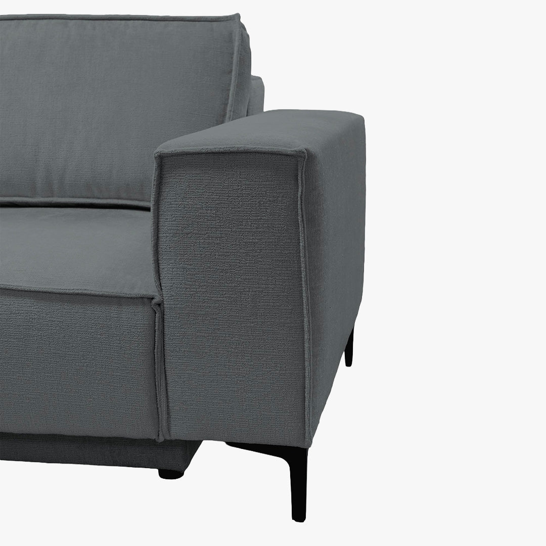 SAYLA Canapé 3 places convertible en tissu gris foncé - Canapés convertibles - Mobilier Deco