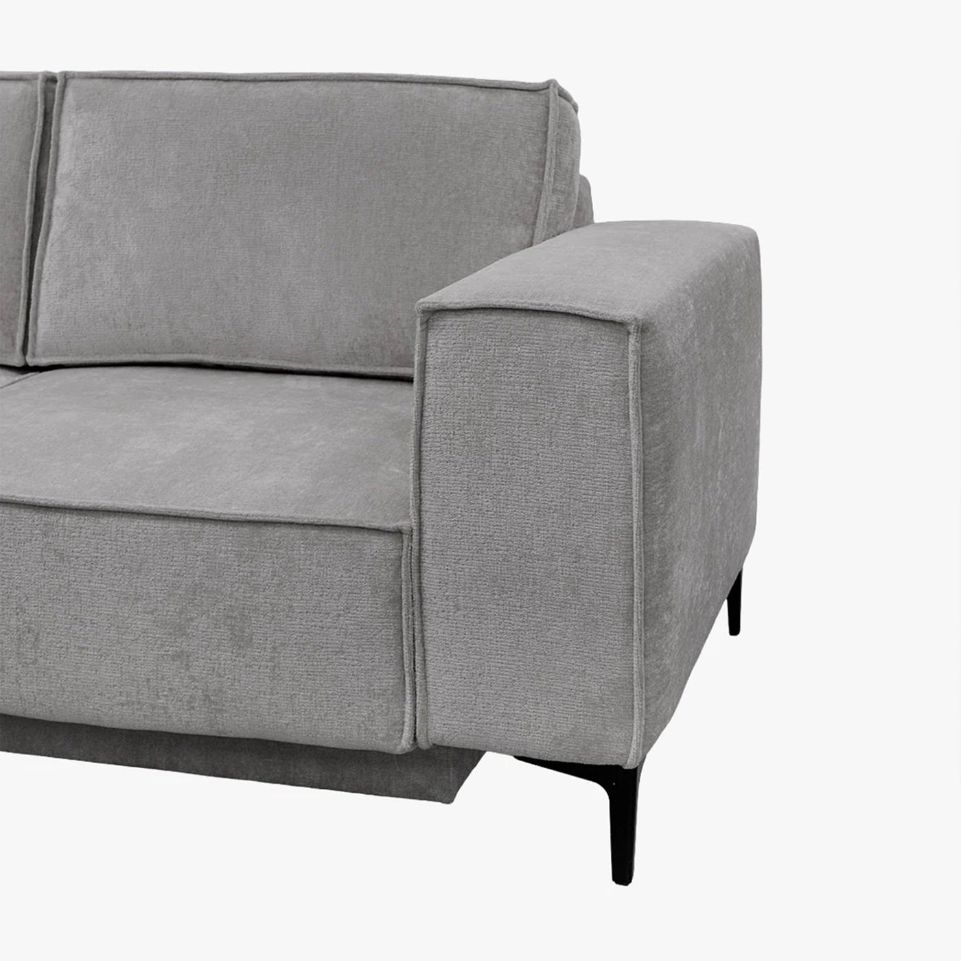 SAYLA Canapé d'angle convertible en tissu gris clair - Angle gauche - Canapé d'angle convertible - Mobilier Deco