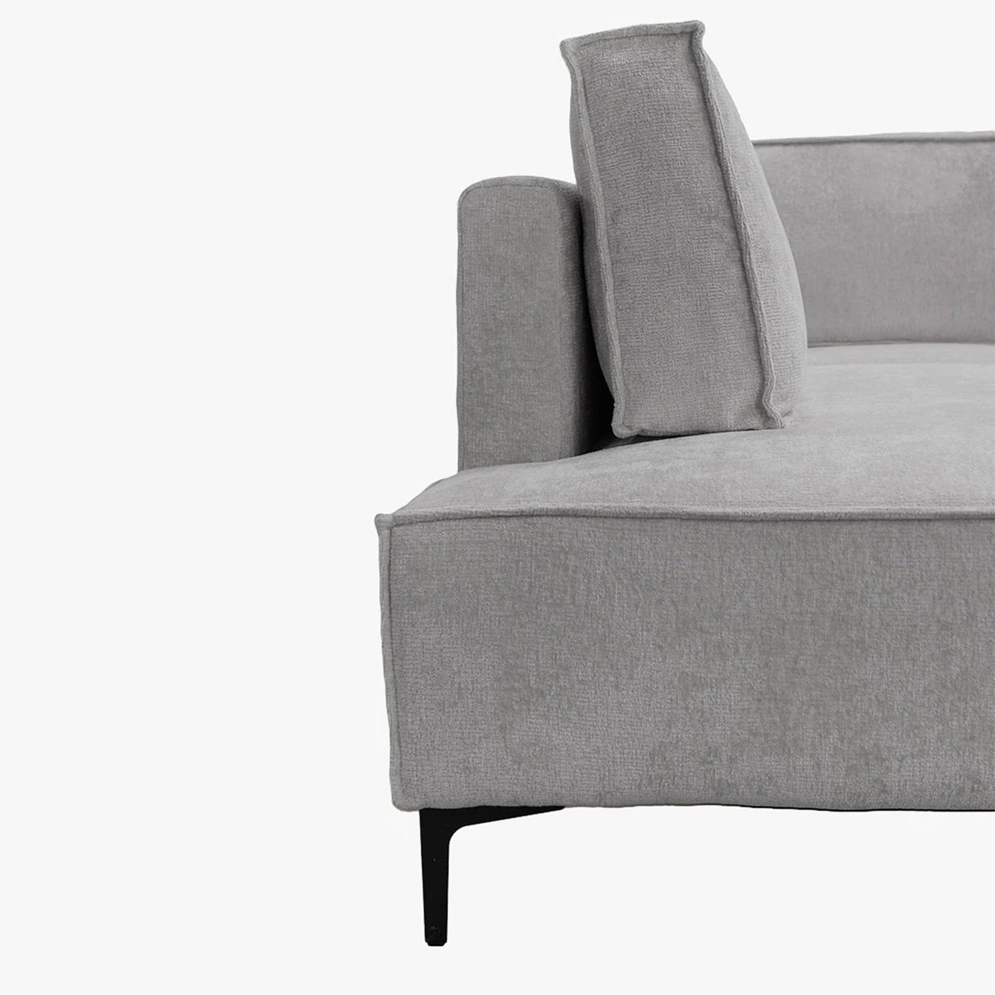 SAYLA Canapé d'angle convertible en tissu gris clair - Angle gauche - Canapé d'angle convertible - Mobilier Deco
