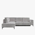 SAYLA Canapé d'angle convertible en tissu gris clair - Angle gauche