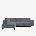 SAYLA Canapé d'angle convertible en tissu gris foncé - Angle gauche