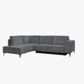 SAYLA Canapé d'angle convertible en tissu gris foncé - Angle gauche