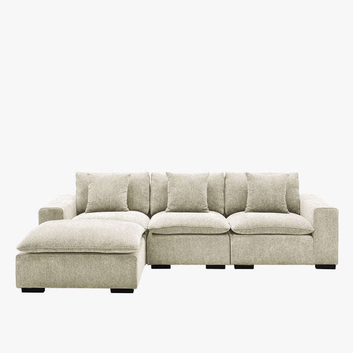 SELENIA Canapé d'angle modulable en tissu beige