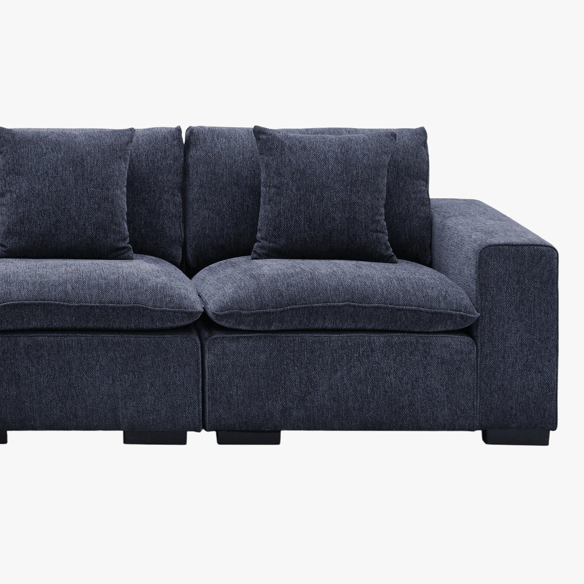 SELENIA Canapé d'angle modulable et réversible en tissu bleu - Canapés d'angle - Mobilier Deco