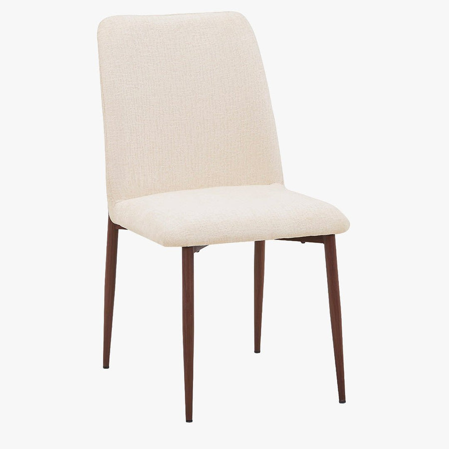 SELIA Lot de 2 chaises en tissu beige pieds couleur bois foncé — aperçu vidéo
