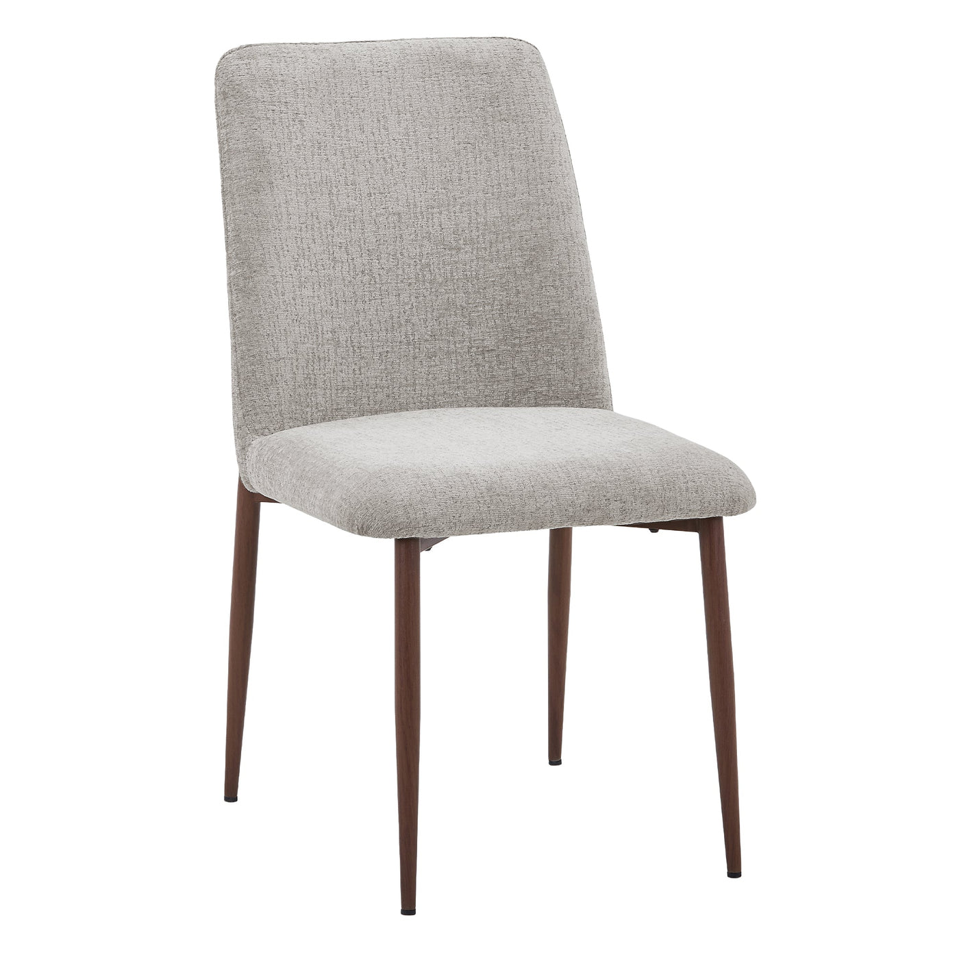 SELIA Lot de 2 chaises en tissu taupe clair pieds couleur bois foncé - Chaise de repas - Mobilier Deco