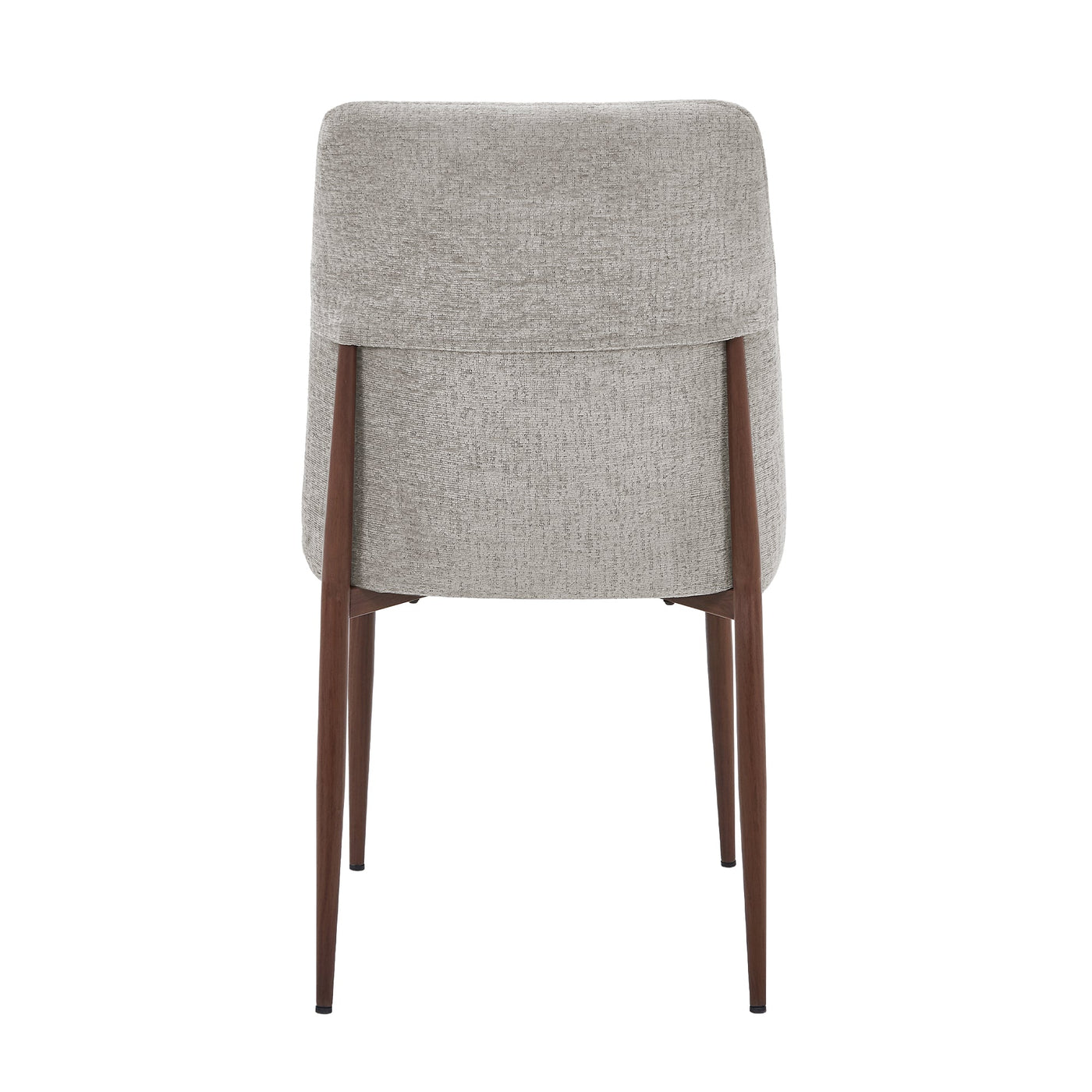 SELIA Lot de 2 chaises en tissu taupe clair pieds couleur bois foncé - Chaise de repas - Mobilier Deco